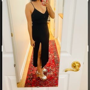 High slit black reformation dress size 2